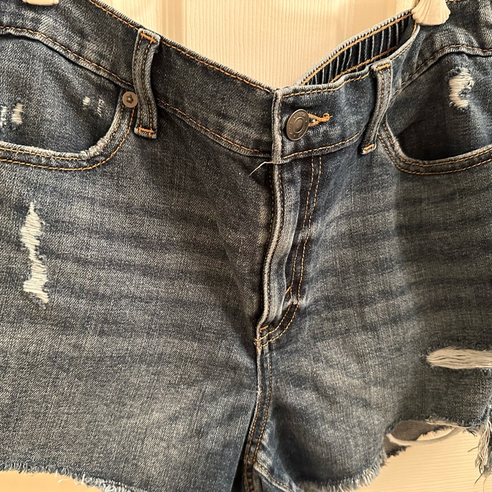 New Never worn Aerie  loose fitting stretchy distressed Denim Jean shorts